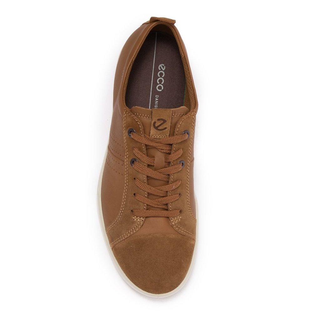 Ecco Collin 2.0 Leather Lace Up Sneaker Camel - Picture 3 of 6